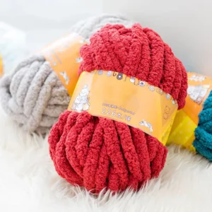 Super Bulky Soft Plush Yarn Variegated Solid Chunky Chenille Yarn for Crocheting & Knitting
