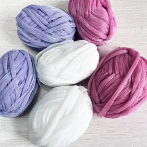 Super Shiny Glitter T Shirt Yarn High Tenacity Fabric Dyed Fancy Yarn for DIY Knitting Woven Bag