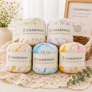 Super Soft Eco Friendly Recyclable High Strength Bamboo Cotton Blended Yarn 50g for Knitting Weaving