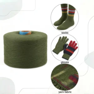 Supply Low Priced Army Green Ne 5s 21s Recycled Polyester Cotton Spun Blended Recycled Yarn Moisture Absorbent Anti Bacteria