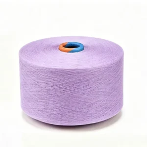 Sustainable Solid Light Purple Dyed Cotton Yarn High Color Recycled Yarn for Socks