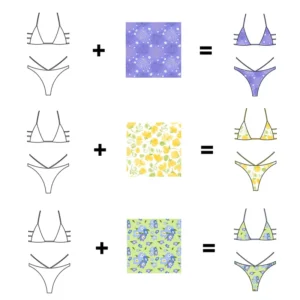 Sustainable Sublimation High Cut Ladies Bikini Set Swimwear Beachwear