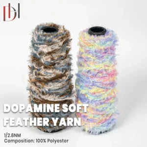 Sweaters Scarves Clothing 100% Polyester High Tenacity Dyed Fancy Yarn Soft Feathers Hand Knitting Factory