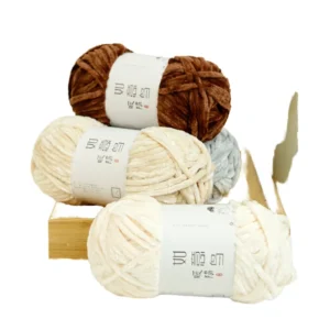 Sweet Bean Ice Strip Scarf and Hat Material Polyester Blended Yarn
