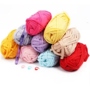 T Shirt Knitting Yarn Spun High Elasticity Knitting Polyester Yarn for Crochet Scraf Bag