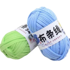 T Shirt Yarn 100g Solid Color Dyed 100% Polyester Fabric Cotton Hand Knitting Crochet for DIY Bag