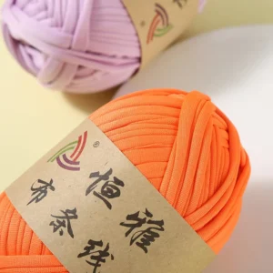 T Shirt Yarn Crochet Handbag Fancy Yarn Super Soft Feeling 2.2CM Width Recycled 100% Polyester Hand Knitting