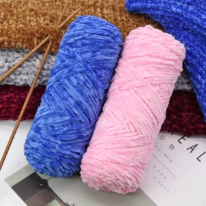 Textile 100g Dyed Crochet Fancy Velvet Yarn 100% Polyester Fuzzy Knitting Chenille Yarn