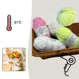 Thermochromic Hollow Crochet Yarn Dyed Poly Cotton Temperature Activated Reversible Color Changing Breathable Craft Knitting