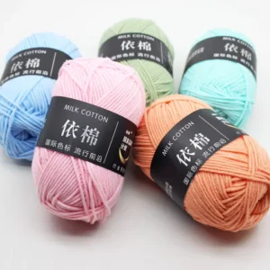 Thick Acrylic Yarn 100% Baby Knit Sweater Yarn 50G 4Ply Crochet Milk Cotton Yarn for Sewing Weaving