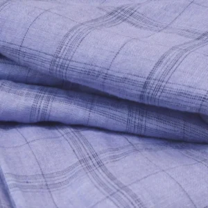 Top Grade 125gsm 136cm Skin-Friendly Linen Fabric Quick-Dry Natural Texture Woven Pure Linen Check Plaid Fabric for Clothing