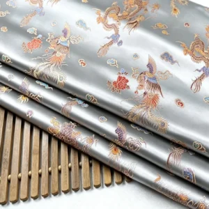Traditional Metallic Yarn Dragon for Jacquard Brocade Fabric 100% Polyester Anti-static Dresses Curtains
