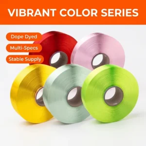 Trilobal Bright High Tenacity 100% Polyester FDY Yarn Dyed 75D/36F 100D 150D for Sewing Embroidery Thread and Labels