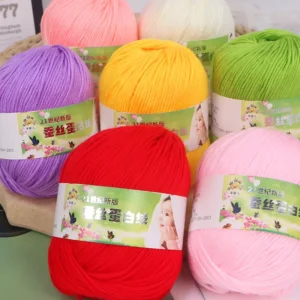 Tudor Baby Crochet DIY Woven Bag 100g Silk Protein Cashmere Wool High Dyed for Hand Knitting Baby Sweater Hat Shoes Doll