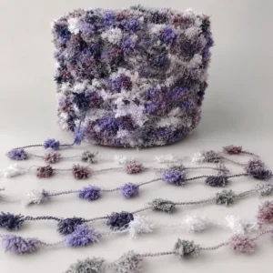 Tuyi Dyed Colorful Gradient Popcorn Knot Yarn 100% Polyester Fluffy Pompom Ball 300 Twist DIY Crochet Knitting Hand