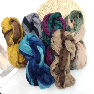 Twist Braid Scarf Pleated Simple All-Match Silk Scarf Autumn and Winter Floral Shawl Bali Yarn Scarf