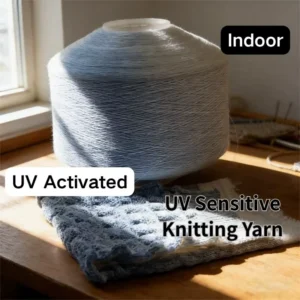 UV Sensitive Photochromic Knitting Yarn 150D/2 Reversible Color Changing Thread for Apparel Embroidery
