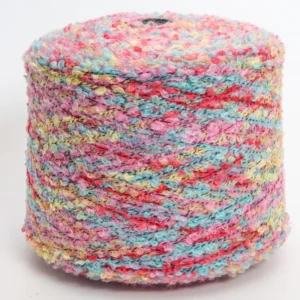 Ultra smooth Beautiful Looking Highly Elastic 2.6Nm Multicolor Yarn Space Dyed Fancy Yarn Loop Yarn