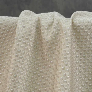 Vintage 3D Embossed Pearl Dot Gold Lurex Yarn Dyed Jacquard Fabric for Evening Gown