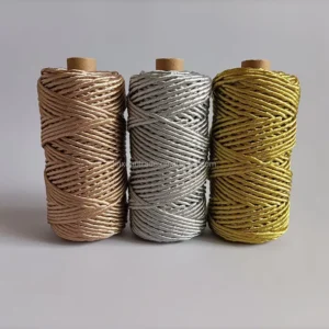 Vintage 3mm Gold Metallic Silver Macrame Thread Brown Macrame Yarn Wind Red Metallic Macrame Rope