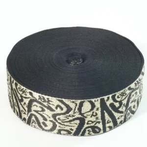 Vintage Metallic Yarn Polyester Webbing Jacquard Comfortable Rigid Band Southeast Asian Ethnic Style Decorative Ribbon