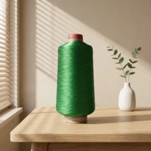 Vivid Emerald Nylon 6 66 Yarn Minimalist Dope Dyed Green Yarn for High End Custom Apparel