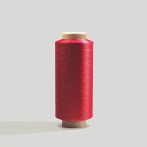 Vivid Jujube Red 100% Polyester 150D/300D DTY Eco Friendly Core Spun Dyed Yarn Breathablele