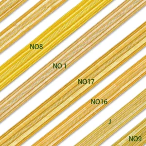 WQ001 Manufacturer Supply Lurex Yarn Woven Jacquard Metallic Red and Gold Holly Ribbon Webbing