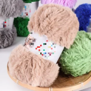 Warm 100% Polyester Dyed Fancy Texturized High Tenacity Anti-Bacteria Eco-Friendly Fur Crochet Yarn for Hand Knitting