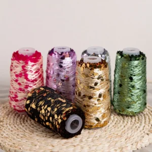 Water Drop Big Sequins Combed Yarn Blended Yarn 100g Bobbin Pack Hand Knitted Thread For Crochet Hand Woven Material