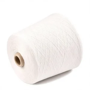 White 80%Polyester 20%Cotton Blended Thread Tube Cones Staple Fiber Yarn for Knitting Gloves or Carpet