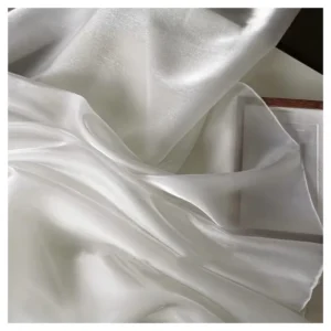 White Pearl Gloss Satin Organza Fabric Silky Smooth Flowy Thick Shiny Organza Fabric for Wedding Dress DIY Craft