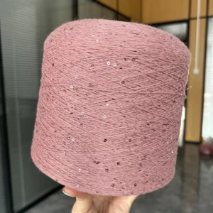 Winter Warming Puffy Thread with 2mm 3mm Shinny Bling Sequin Angora 60% Yarn Through with Sparkle Sequin