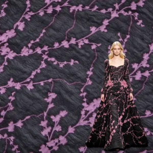 Women 77% Polyester High Density Yarn Dyed 23% Nylon Metallic Quilt Brocade Floral Print Jacquard Anti Pill Medium