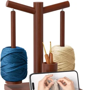Wooden Spool Rack Woven Rotating Yarn Holder Yarn Turning Tool Wool Rack Winding Frame