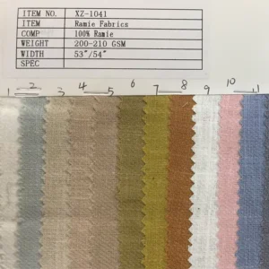 Woven Plain Weave Style 100% Ramie Fabric Dress Home Textile Fabric