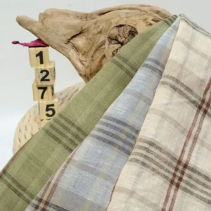 Yarn Dyed Checks 100% Linen Fabric 118gsm 135CM Eco-Friendly Lightweight Pure Linen Check Fabric for Shirts Clothes