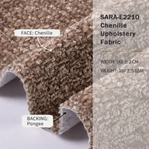 Yarn Dyed Chenille Sofa Upholstery Fabric 100% Polyester OEKO TEX STANDARD 100 Jacquard SARA E2210