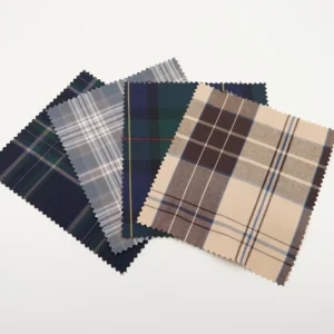 Yarn Dyed Heavyweight Polyester Rayon Plaid Fabric for Boys Girls School Uniform Shirts Pants In Stock Items