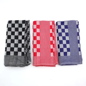 Yarn Dyed Kitchen Towel Hand Printed Cotton Organic Tea Towels 65x65cm