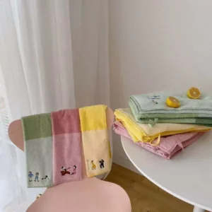 Yarn Dyed Organic Cotton Face Towel Colorful Color-blocked Face Towel for Kids Skin-friendly Pure Cotton Towel Bath Towel