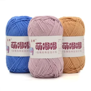 Yarn Supplier Directly Crocheted 4 Strands Blended Yarn Combed Milk Cotton Medium Thick for Hand Knitting