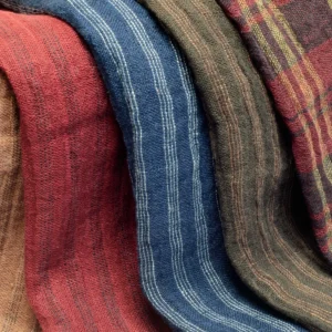 Yarn-dyed Crinkle 100% Pure Organic Linen Fabric 120GSM 130CM Lightweight Breezy Pure Linen Fabric for Clothing