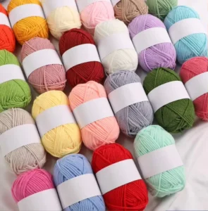 Yarncrafts Baby Crochet Yarn 100% Recycled Cotton High Tenacity Dyed Pattern Acrylic Blended Hand Knitting Yarn