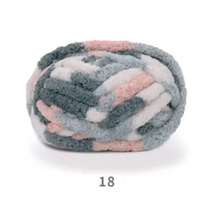 Yarncrafts Fluffy Thick Jumbo Dyed 100% Polyester Chenille Yarn for Knitting Rug