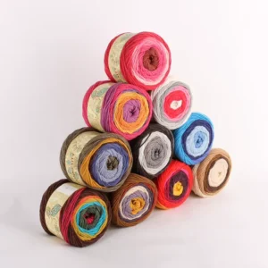 Yarns Knitting Hand Blend Rainbow Yarn Cotton Polyester Blended Yarn