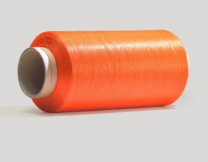 Yellow Orange 100% Polyester 150D 300D DTY Eco Friendly Core Spun Dyed Yarn Breathablele