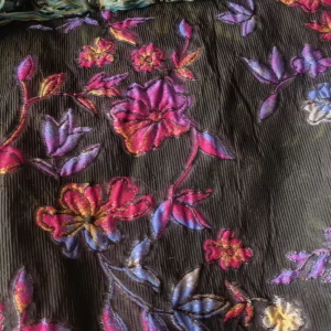 black gradient embossed floral metallic transparent organza light weight 69 gsm Brocade Jacquard Fabric for party dress