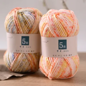 new Spray Dyed Speckle Yarn 50g 90m Crocheted Thread 5ply Milk Cotton Yarn