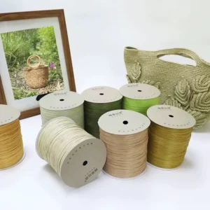 summer Natural Cotton Raffia Yarn Eco friendly Cotton Raffia Yarn for DIY Crochet Bag and Hat